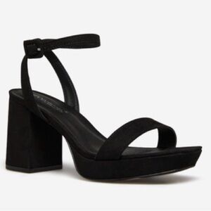 ShoeDazzle Elegant Black Women's Block Heel Sandals